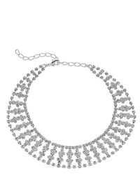 Simulated Crystal Ladder Choker Necklace