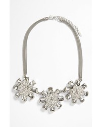 Tasha Starburst Cluster Statet Necklace Clear Silver