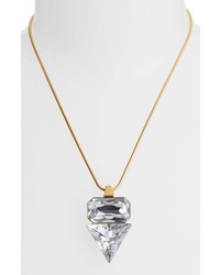 Vince Camuto Crystal Clear Pendant Necklace Gold Clear Crystal