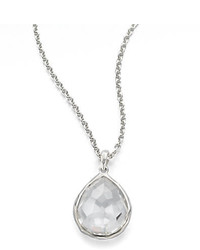 Ippolita Rock Candy Clear Quartz Sterling Silver Mini Teadrop Pendant Necklace