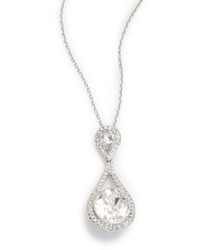 Swarovski Double Crystal Teardrop Pendant Necklace