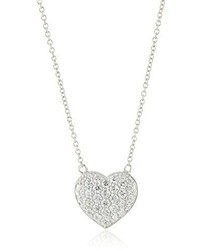 Swarovski Myia Passiello Hearts Sterling Silver And Zirconia Heart Pendant Necklace 16