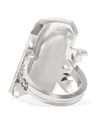 Sylva & Cie 18 Karat White Gold Sterling Silver And Diamond Ring
