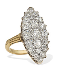 Fred Leighton 1900s 18 Karat Gold Silver And Diamond Ring