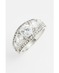 Ariella Collection Pave Cocktail Ring Silver Clear 8