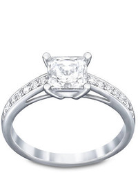 Swarovski Attract Silvertone Crystal Ring