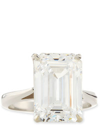 FANTASIA By Deserio Emerald Cut Cubic Zirconia Solitaire Ring 90 Tcw