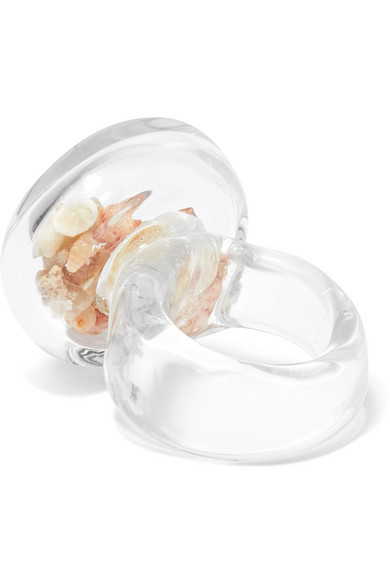 Maryam Nassir Zadeh Circle Glass And Shell Ring, $194 | NET-A