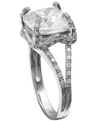 Cushion Cubic Zirconia Ring In Sterling Silver Silverclear