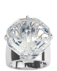 Elle Jewelry Elle Sterling Silver And Synthetic Crystal Statet Ring