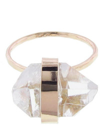 Melissa Joy Manning Herkimer Diamond Ring Yellow Gold