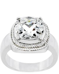 Kate Bissett Silvertone Clear Cubic Zirconia Ring