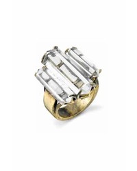 Low Luv x Erin Wasson Low Luv By Erin Wasson 14kt Gold Plated Triple Crystal Cocktail Ring