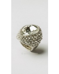 No Stretch Crystal Ring With Large Inset Stone