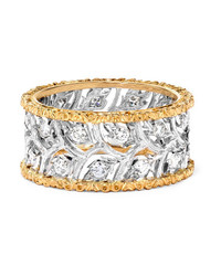 Buccellati Ramage Eternelle 18 Karat White And Yellow Gold Diamond Ring