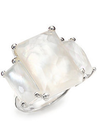 Ippolita Rock Candy Mother Of Pearl Clear Quartz Sterling Silver Three Stone Ring