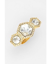 Vince Camuto Diamonds In The Sky Crystal Cocktail Ring Gold Clear Crystal One Size