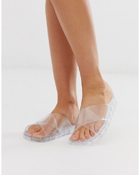 ASOS DESIGN Fruity Jelly Flat Sandals In Clear