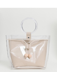 Glamorous Clear Shoulder Bag With Ring Grab Handle
