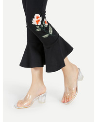 Shein Clear Design Criss Cross Chunky Heeled Sandals