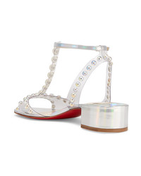 Christian Louboutin Faridaravie 25 Embellished Pvc And Iridescent Leather Sandals