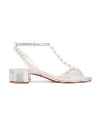Christian Louboutin Faridaravie 25 Embellished Pvc And Iridescent Leather Sandals