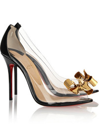 Christian Louboutin Justinodo 100 Embellished Pvc And Patent Leather Pumps