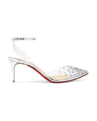 Christian Louboutin Spikoo 70 Spiked Pvc And Mirrored Leather Pumps
