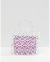 ASOS DESIGN Beaded Boxy Clutch Bag With