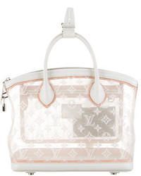 Louis Vuitton White Mesh Transparent Transparence Lockit Clutch Bag