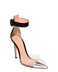 Gianvito Rossi 100mm Suede Metallic Leather Pumps