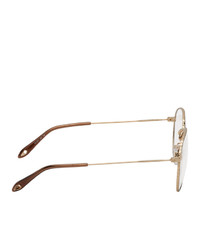 Givenchy Gold And Brown Studded Edge Glasses