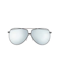 DIFF Mve 65mm Mirrored Polarized Oversize Aviator Sunglasses