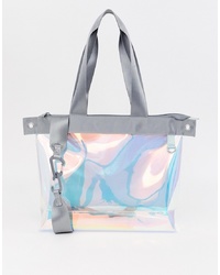 ASOS DESIGN Oversized Tote Bag In Iridescent