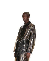 Versace Transparent Black Pvc Trench Coat