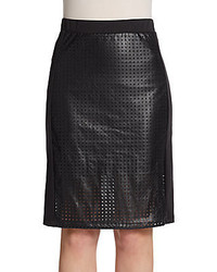 Cutout Leather Pencil Skirt