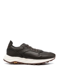 Henderson Baracco Pebbled Panelled Leather Sneakers