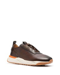 Santoni Perforated Detail Lace Up Sneakers