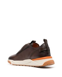 Santoni Perforated Detail Lace Up Sneakers