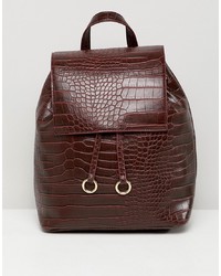 ASOS DESIGN Backpack With Ring Toggle Detail In Croc