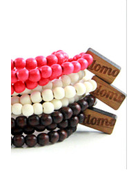 Domo Beads Dark Brown Red White Wrap Bracelet Bundle