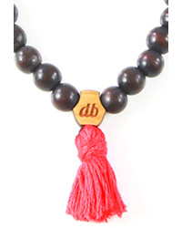 Domo Beads Mala Bracelet Brown On Red