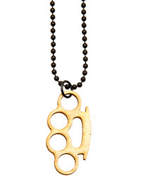 Vallour Brass Knuckles Ball Chain Necklace And Bracelet Combo