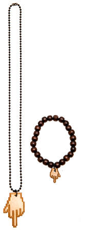 Vallour Middle Finger Ball Chain Necklace And Bracelet Combo, $24