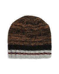 Nordstrom Stripe Wool Cashmere Knit Beanie In Tan Combo At