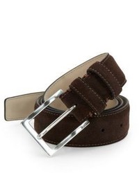 Hickey Freeman Suede Pin Buckle Belt