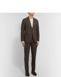 Berg & Berg Tobacco Dan Ii Slim Fit Unstructured Wool Suit Jacket