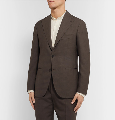 Berg & Berg Tobacco Dan Ii Slim Fit Unstructured Wool Suit Jacket, $564 ...