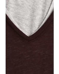Majestic Layered Cotton Top With Cashmere