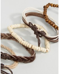 Reclaimed Vintage Inspired Bracelet Pack In Brown